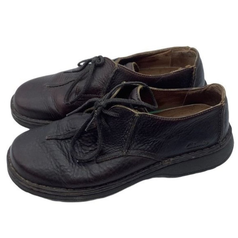 Clarks Leather Active Air Derby Oxford Loafers Shoes Men 10 Brown Modern Dress